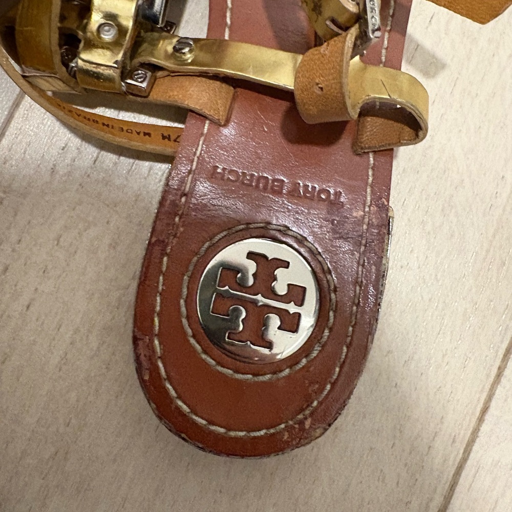 Tory Burch Vaughn Gladiator Sandals in Gold/Brown - Picture 3 of 4